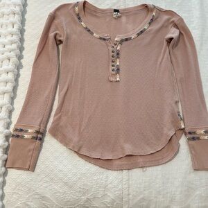 We the free Rainbow Women's Pink Long Sleeve Top